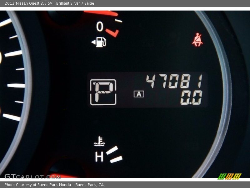 Brilliant Silver / Beige 2012 Nissan Quest 3.5 SV