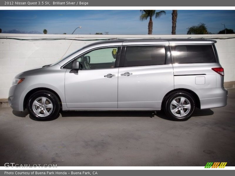 Brilliant Silver / Beige 2012 Nissan Quest 3.5 SV