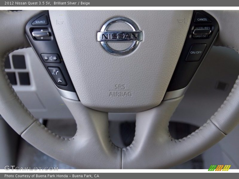 Brilliant Silver / Beige 2012 Nissan Quest 3.5 SV