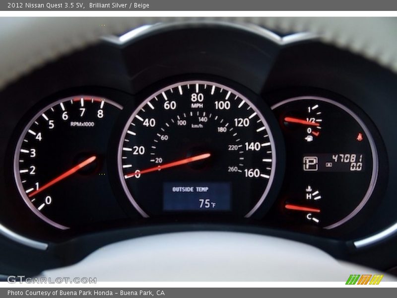 Brilliant Silver / Beige 2012 Nissan Quest 3.5 SV