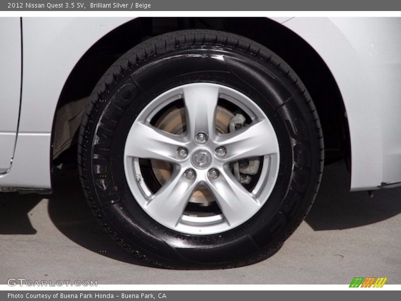 Brilliant Silver / Beige 2012 Nissan Quest 3.5 SV