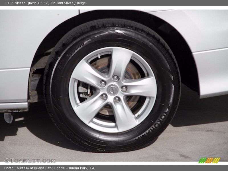 Brilliant Silver / Beige 2012 Nissan Quest 3.5 SV