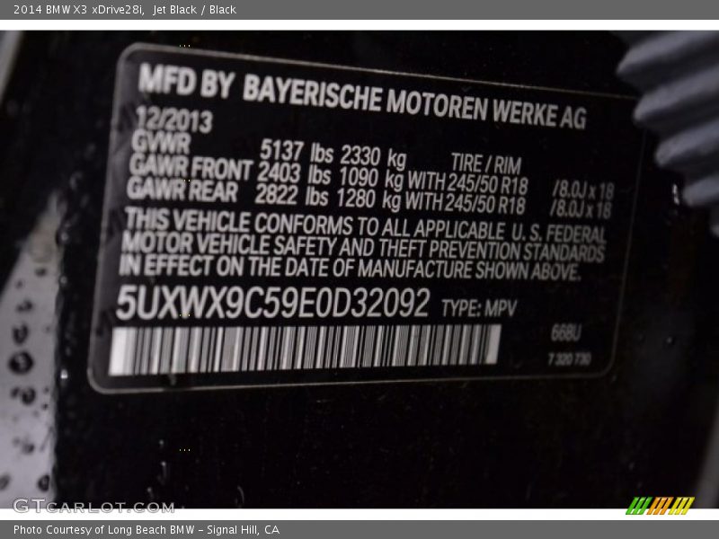 Jet Black / Black 2014 BMW X3 xDrive28i