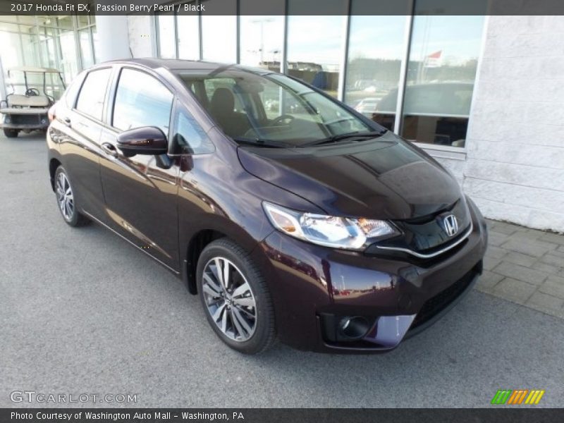 Passion Berry Pearl / Black 2017 Honda Fit EX