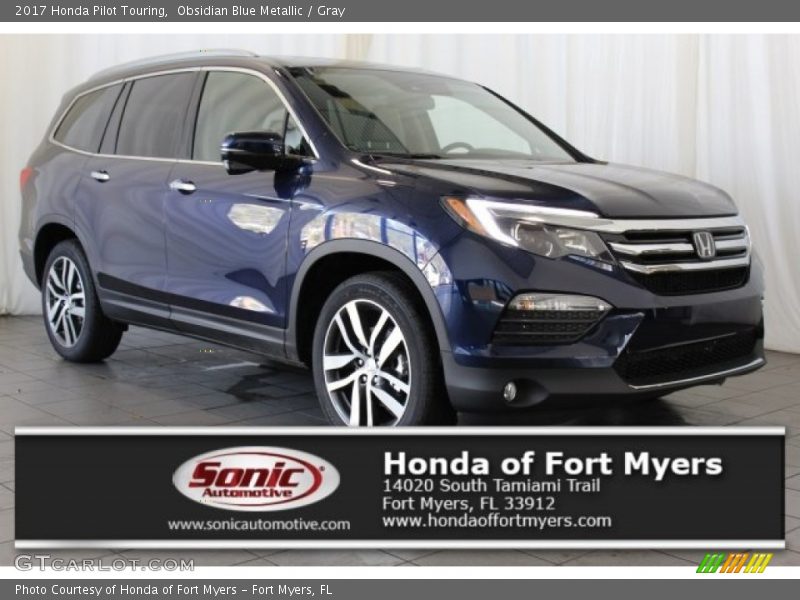 Obsidian Blue Metallic / Gray 2017 Honda Pilot Touring