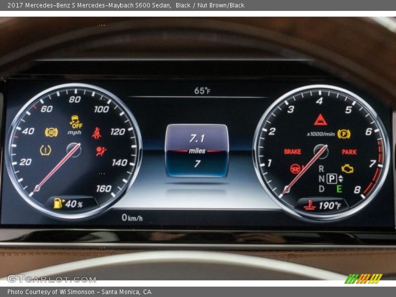  2017 S Mercedes-Maybach S600 Sedan Mercedes-Maybach S600 Sedan Gauges