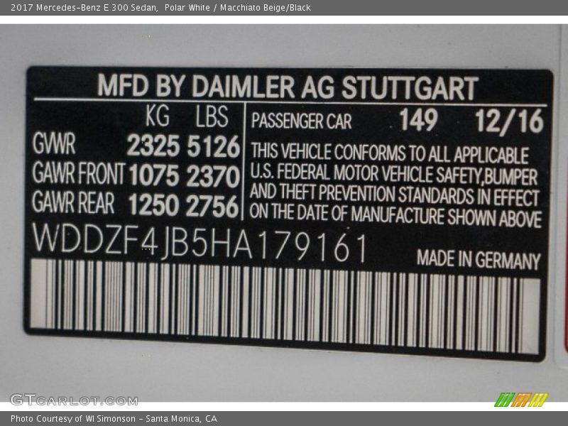 Polar White / Macchiato Beige/Black 2017 Mercedes-Benz E 300 Sedan