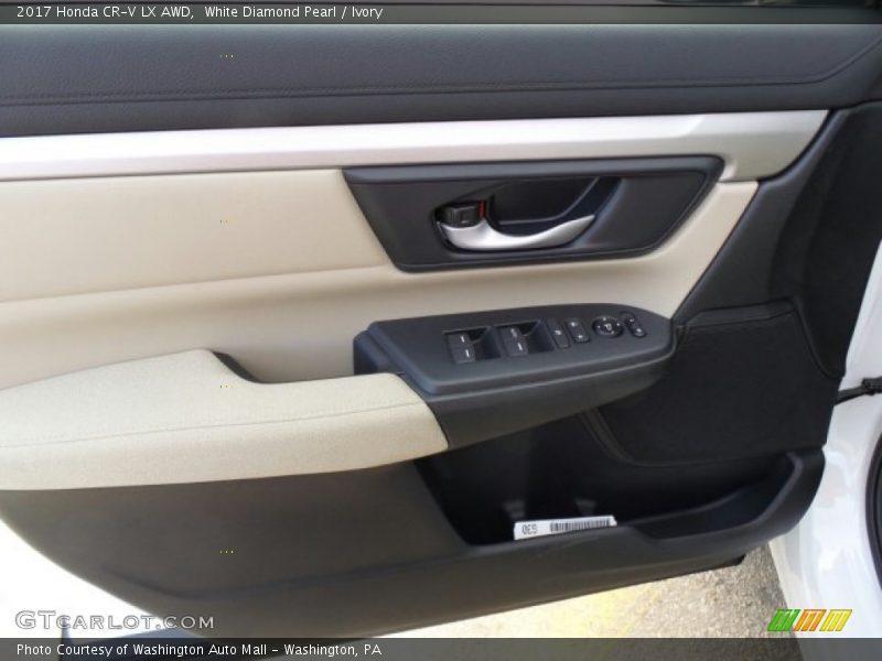 White Diamond Pearl / Ivory 2017 Honda CR-V LX AWD