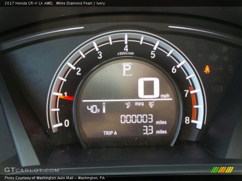 White Diamond Pearl / Ivory 2017 Honda CR-V LX AWD