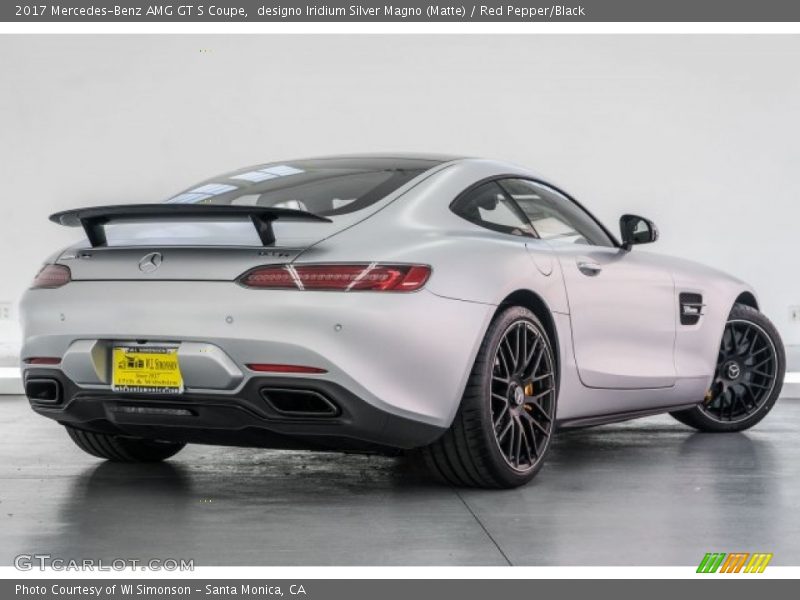 designo Iridium Silver Magno (Matte) / Red Pepper/Black 2017 Mercedes-Benz AMG GT S Coupe