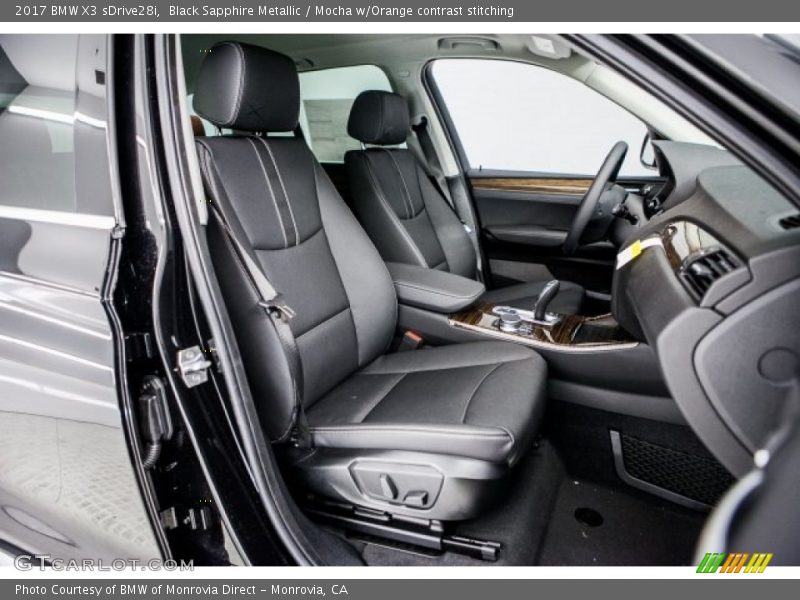 Black Sapphire Metallic / Mocha w/Orange contrast stitching 2017 BMW X3 sDrive28i