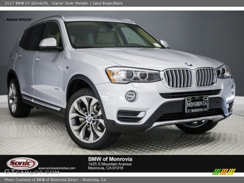 Glacier Silver Metallic / Sand Beige/Black 2017 BMW X3 sDrive28i