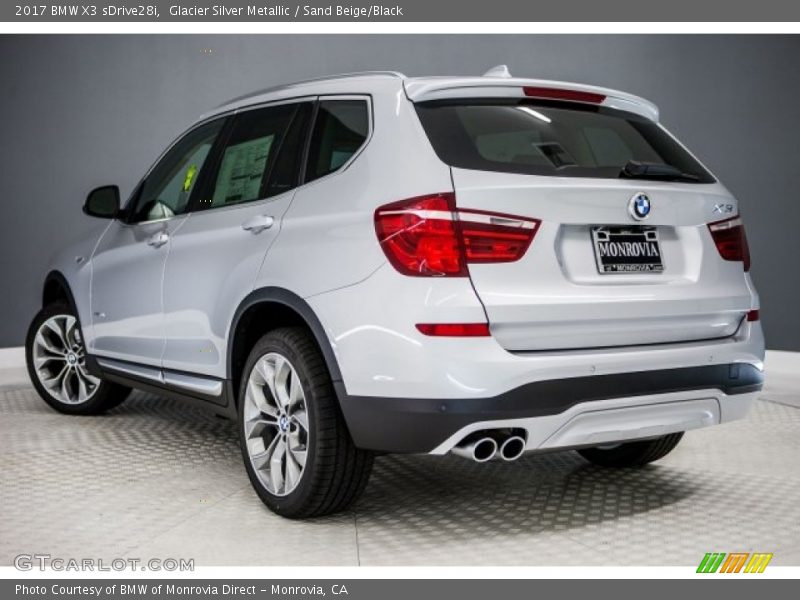 Glacier Silver Metallic / Sand Beige/Black 2017 BMW X3 sDrive28i