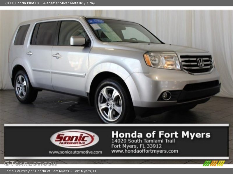 Alabaster Silver Metallic / Gray 2014 Honda Pilot EX