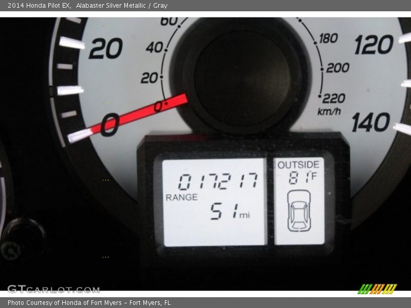 Alabaster Silver Metallic / Gray 2014 Honda Pilot EX
