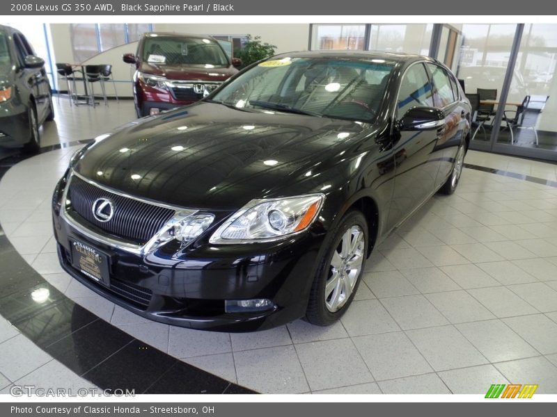 Black Sapphire Pearl / Black 2008 Lexus GS 350 AWD