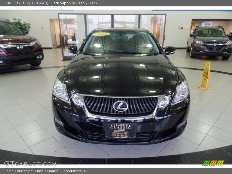Black Sapphire Pearl / Black 2008 Lexus GS 350 AWD