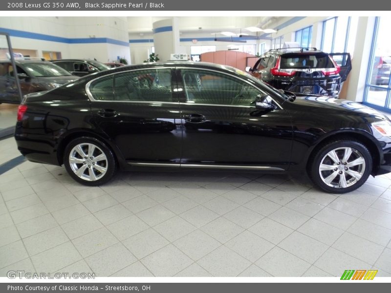 Black Sapphire Pearl / Black 2008 Lexus GS 350 AWD