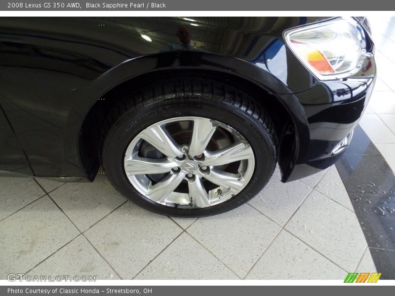 Black Sapphire Pearl / Black 2008 Lexus GS 350 AWD