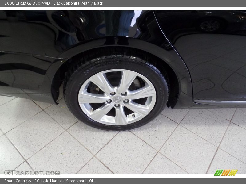 Black Sapphire Pearl / Black 2008 Lexus GS 350 AWD