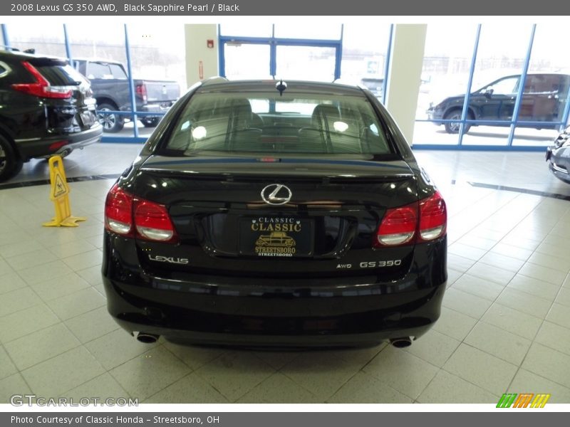 Black Sapphire Pearl / Black 2008 Lexus GS 350 AWD