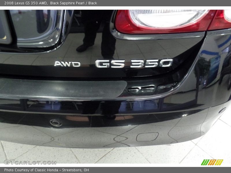 Black Sapphire Pearl / Black 2008 Lexus GS 350 AWD