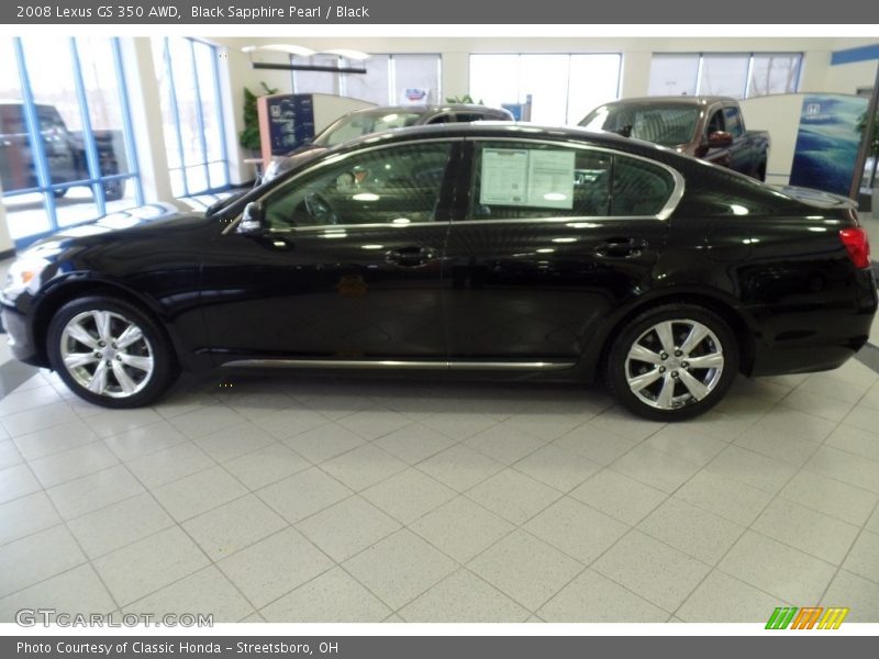 Black Sapphire Pearl / Black 2008 Lexus GS 350 AWD