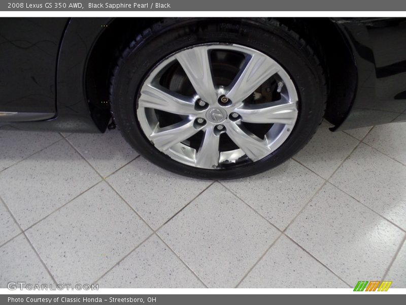 Black Sapphire Pearl / Black 2008 Lexus GS 350 AWD