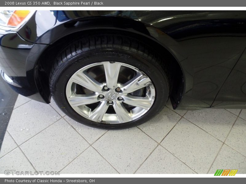 Black Sapphire Pearl / Black 2008 Lexus GS 350 AWD