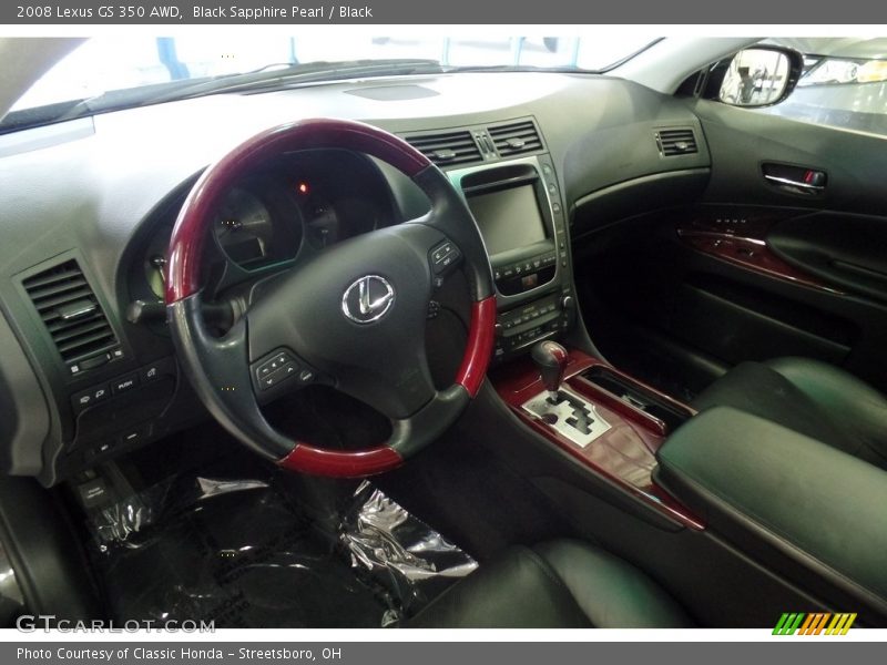 Black Sapphire Pearl / Black 2008 Lexus GS 350 AWD