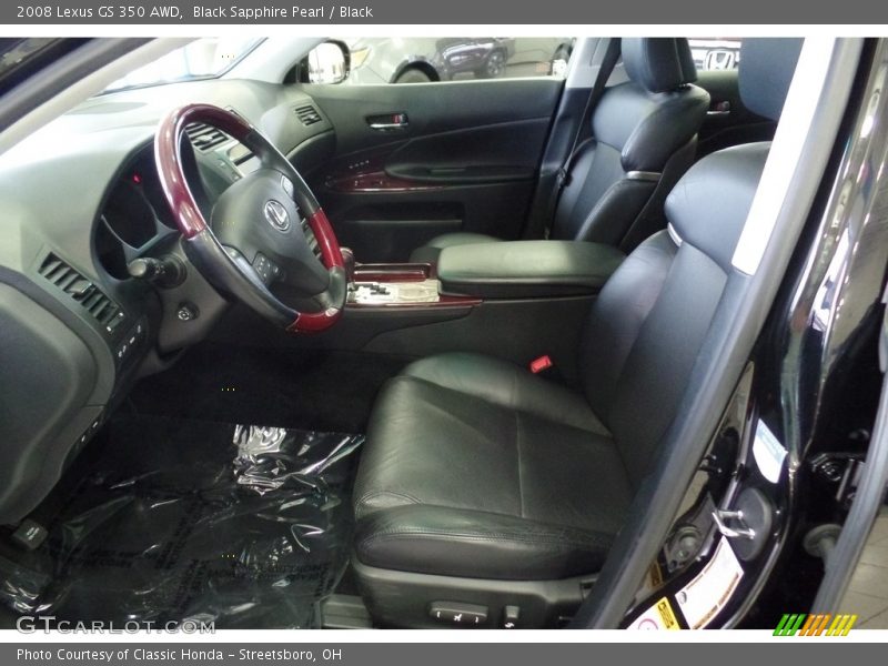Black Sapphire Pearl / Black 2008 Lexus GS 350 AWD