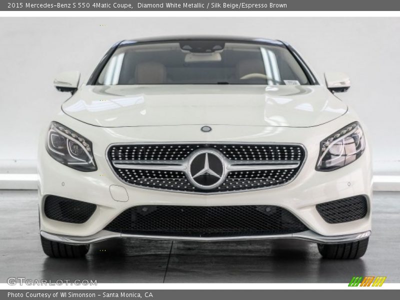 Diamond White Metallic / Silk Beige/Espresso Brown 2015 Mercedes-Benz S 550 4Matic Coupe