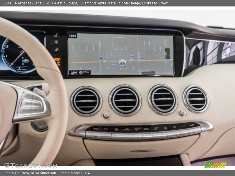 Diamond White Metallic / Silk Beige/Espresso Brown 2015 Mercedes-Benz S 550 4Matic Coupe