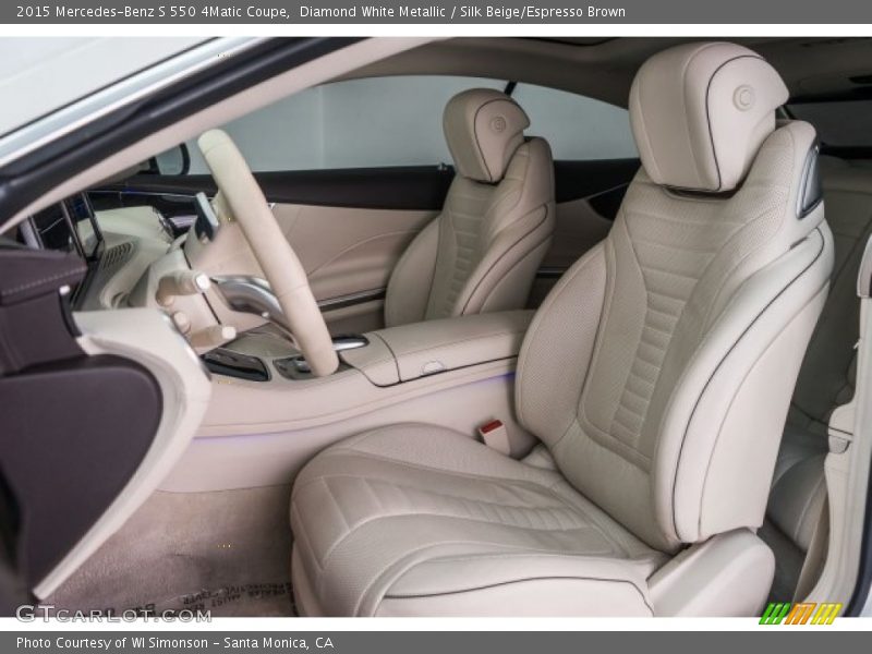 Diamond White Metallic / Silk Beige/Espresso Brown 2015 Mercedes-Benz S 550 4Matic Coupe