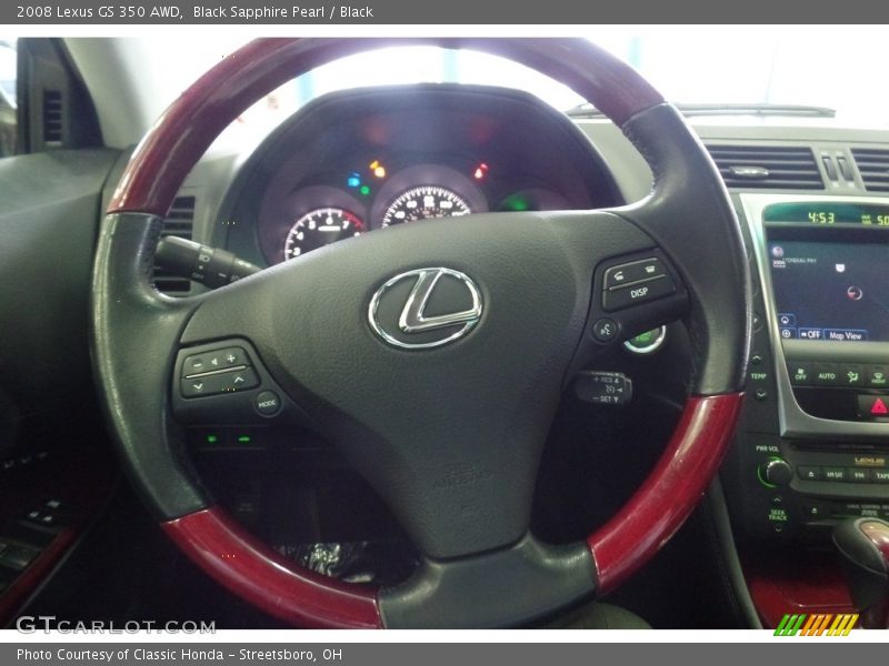 Black Sapphire Pearl / Black 2008 Lexus GS 350 AWD