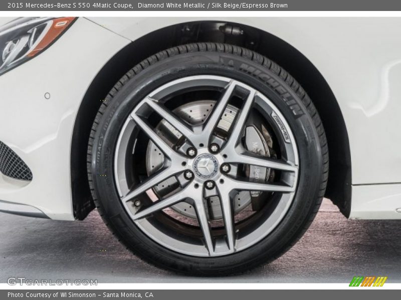 Diamond White Metallic / Silk Beige/Espresso Brown 2015 Mercedes-Benz S 550 4Matic Coupe