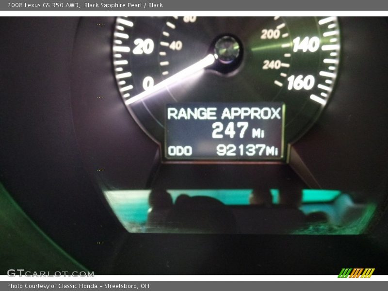 Black Sapphire Pearl / Black 2008 Lexus GS 350 AWD
