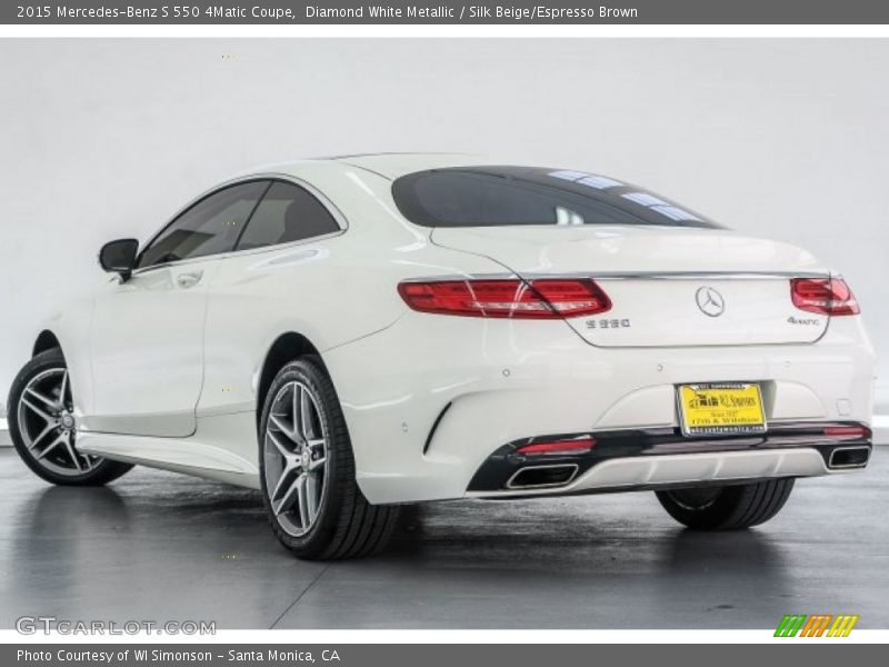 Diamond White Metallic / Silk Beige/Espresso Brown 2015 Mercedes-Benz S 550 4Matic Coupe