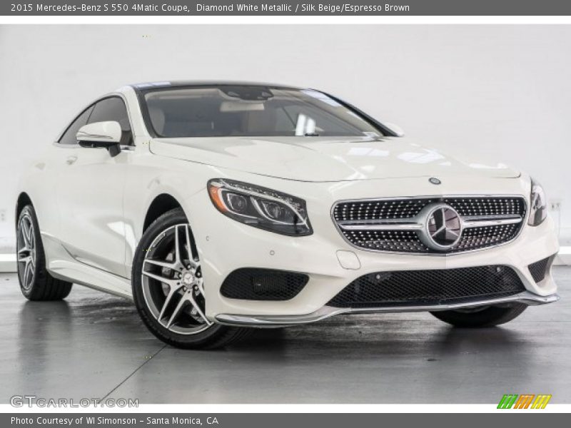 Diamond White Metallic / Silk Beige/Espresso Brown 2015 Mercedes-Benz S 550 4Matic Coupe