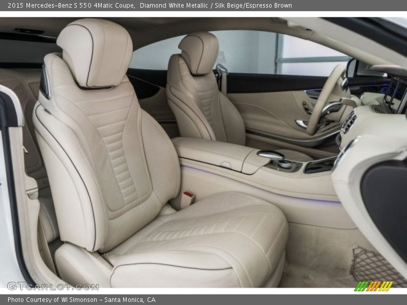 Diamond White Metallic / Silk Beige/Espresso Brown 2015 Mercedes-Benz S 550 4Matic Coupe