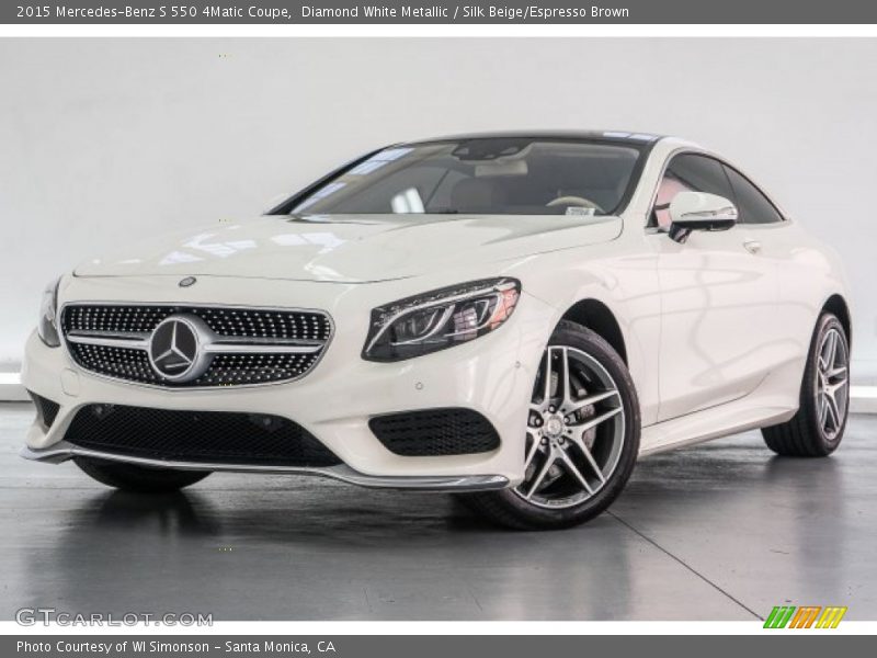 Diamond White Metallic / Silk Beige/Espresso Brown 2015 Mercedes-Benz S 550 4Matic Coupe