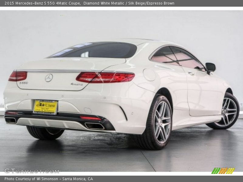 Diamond White Metallic / Silk Beige/Espresso Brown 2015 Mercedes-Benz S 550 4Matic Coupe