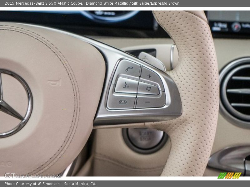 Diamond White Metallic / Silk Beige/Espresso Brown 2015 Mercedes-Benz S 550 4Matic Coupe