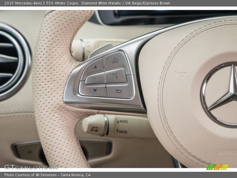 Diamond White Metallic / Silk Beige/Espresso Brown 2015 Mercedes-Benz S 550 4Matic Coupe