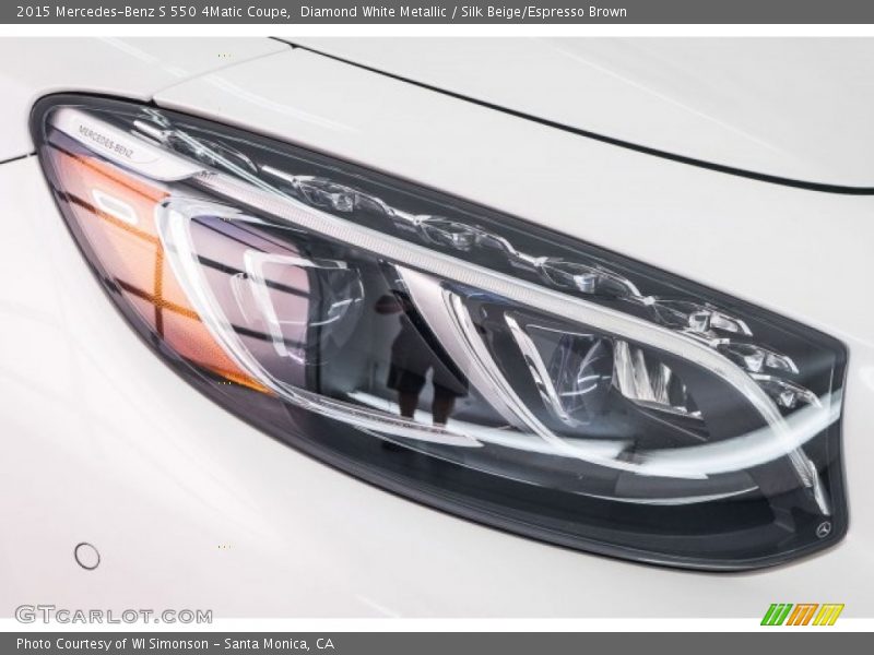 Diamond White Metallic / Silk Beige/Espresso Brown 2015 Mercedes-Benz S 550 4Matic Coupe