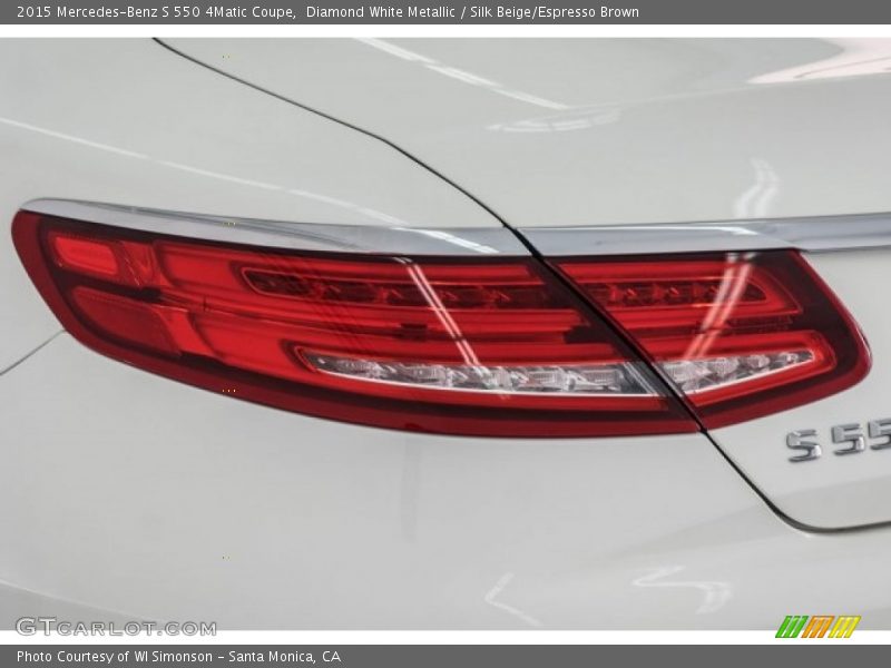Diamond White Metallic / Silk Beige/Espresso Brown 2015 Mercedes-Benz S 550 4Matic Coupe