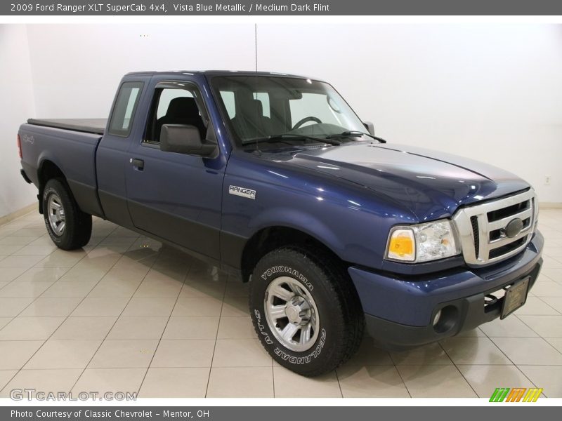 Vista Blue Metallic / Medium Dark Flint 2009 Ford Ranger XLT SuperCab 4x4
