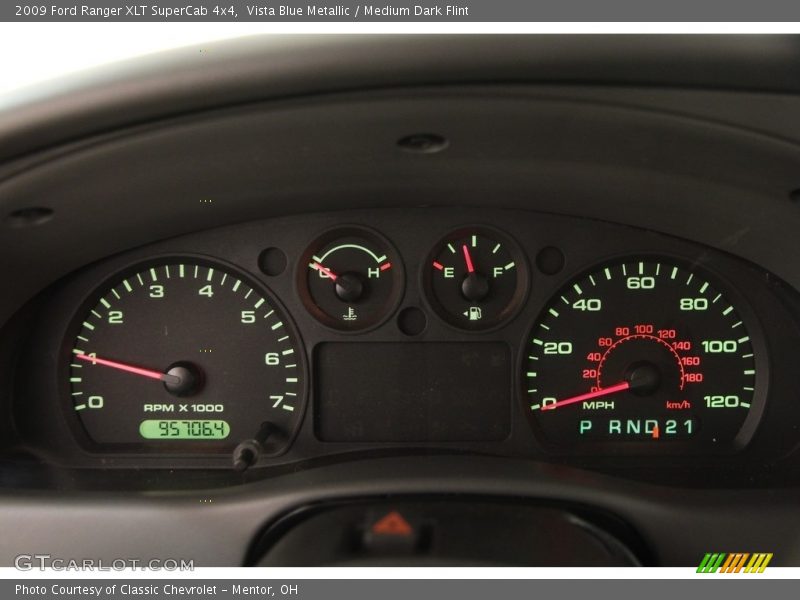 Vista Blue Metallic / Medium Dark Flint 2009 Ford Ranger XLT SuperCab 4x4