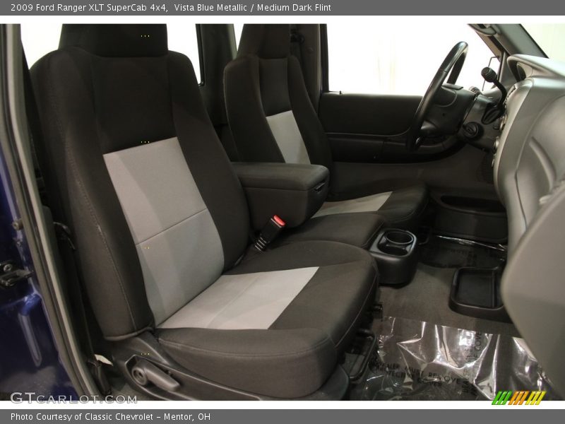 Vista Blue Metallic / Medium Dark Flint 2009 Ford Ranger XLT SuperCab 4x4