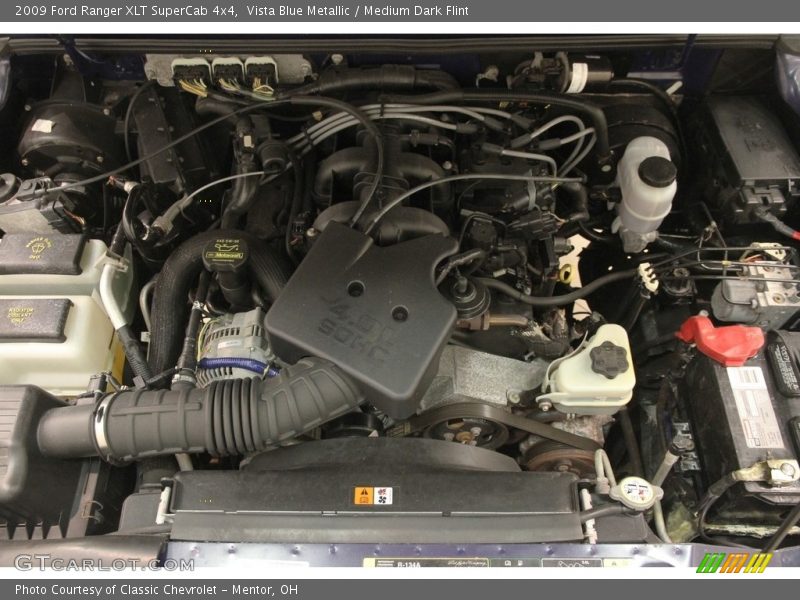 Vista Blue Metallic / Medium Dark Flint 2009 Ford Ranger XLT SuperCab 4x4